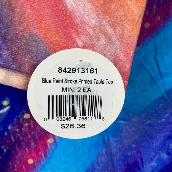 Carol & Frank 54 in Square Table Cloth /Tapestry in “Blue Stroke” NWT - Picture 4 of 11